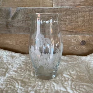 vintage frosted glass vase