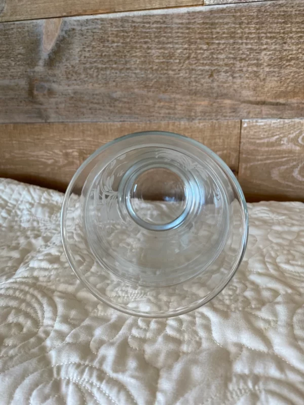 vintage frosted glass vase top