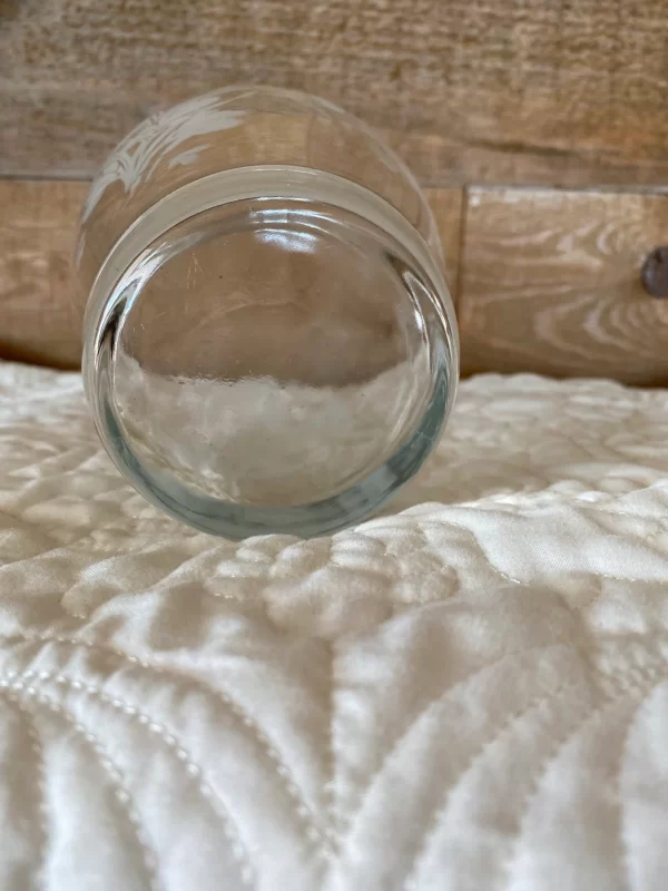 vintage frosted glass vase bottom