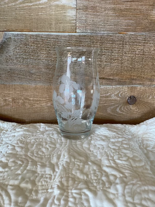 vintage frosted glass vase decor