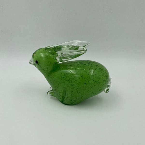 vintage glass rabbit left side