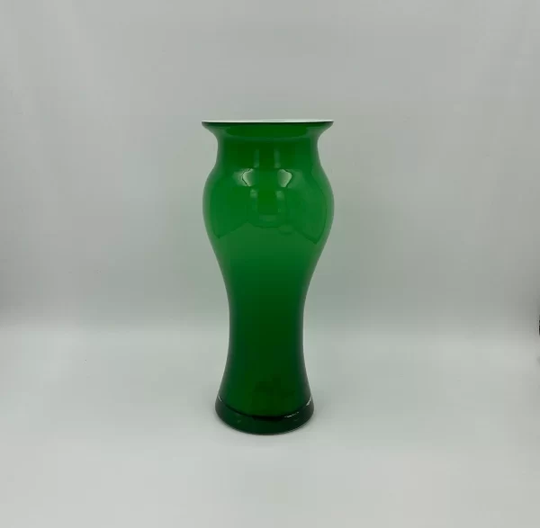 vintage tall green glass vase