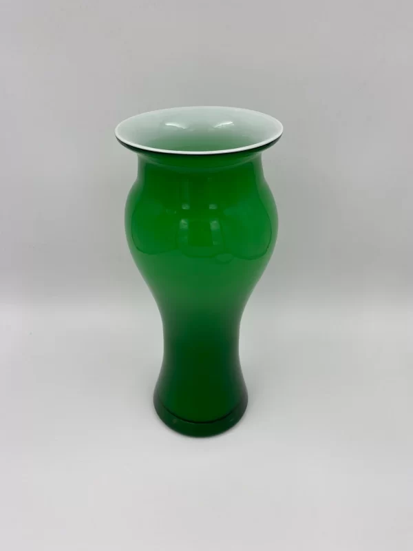 vintage tall green glass vase top