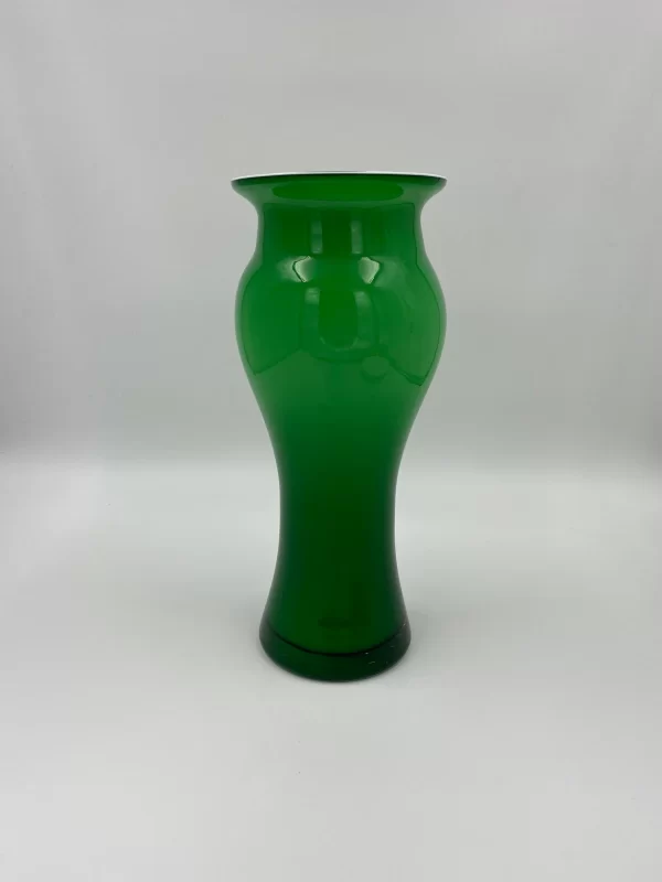 vintage tall green glass vase front