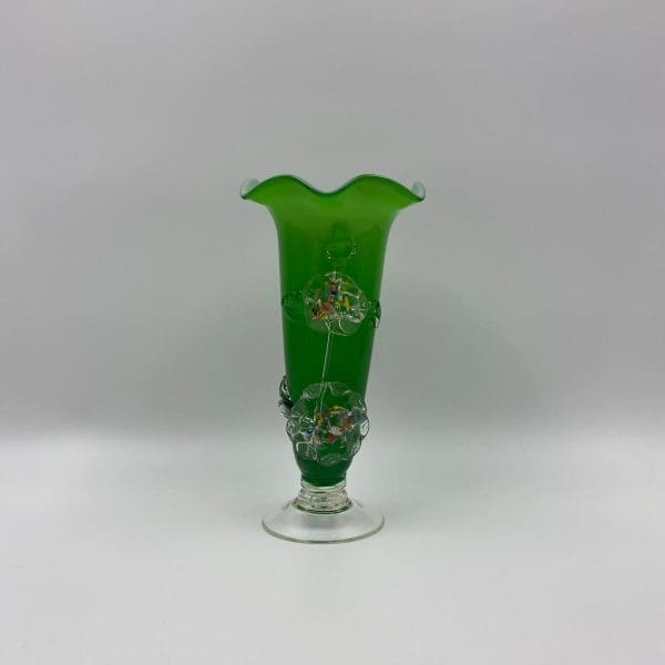 green glass vases vintage front