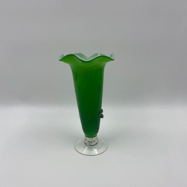 green glass vases vintage back