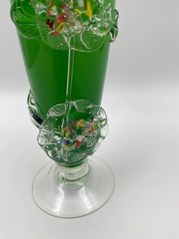 green glass vases vintage rainbow flower