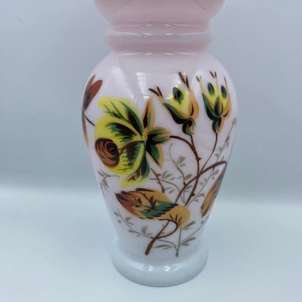 white glass vase vintage floral