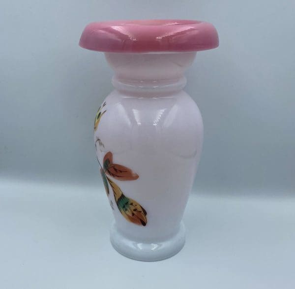 white glass vase vintage side left