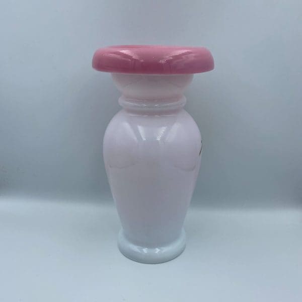 white glass vase vintage back