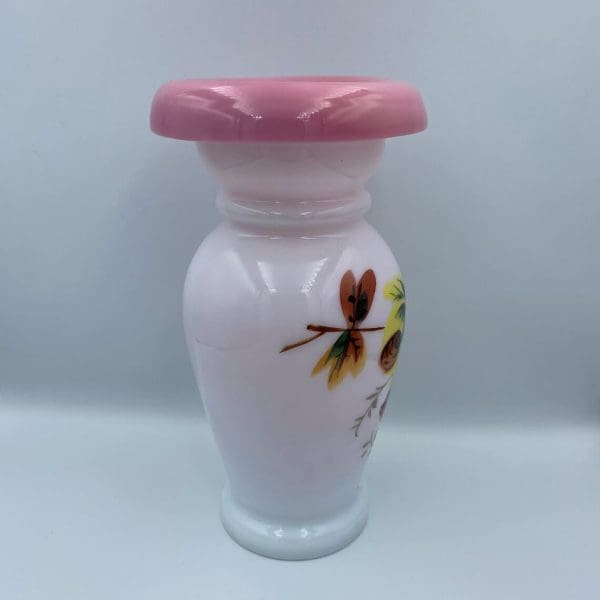 white glass vase vintage side right