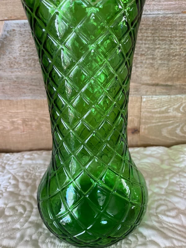 green hoosier glass vase close