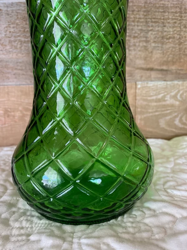 green hoosier glass vase base