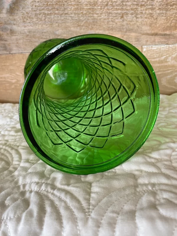 green hoosier glass vase top