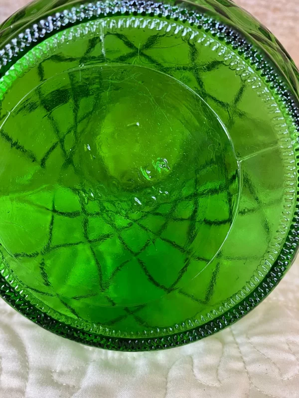 green hoosier glass vase bottom