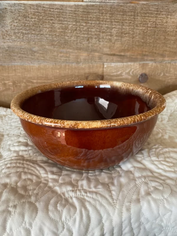 Hull Pottery brown drip pot front