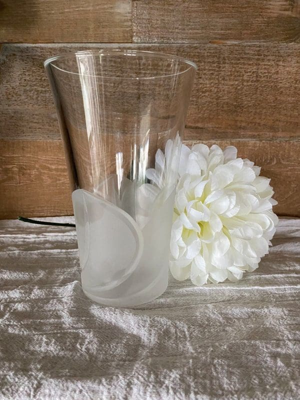 frosted glass vase front