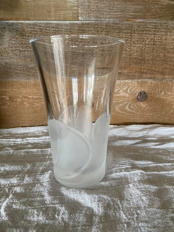 frosted glass vase front alone