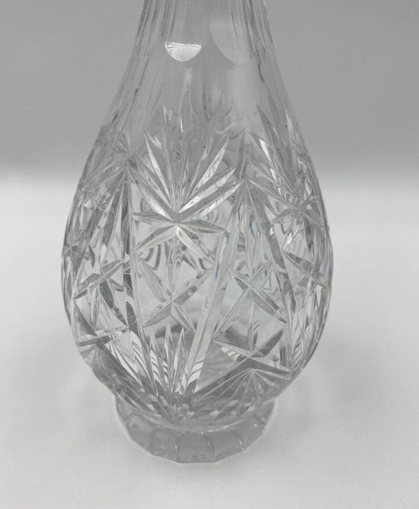 vintage crystal decanter base close