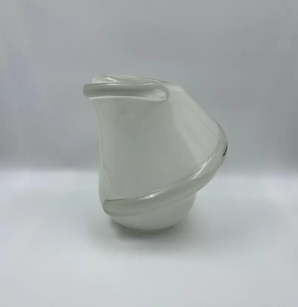 vintage white glass vase side