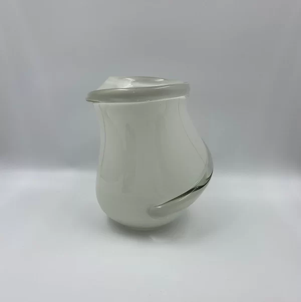 vintage white glass vase back