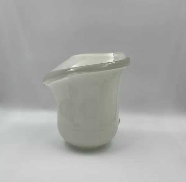 vintage white glass vase right side