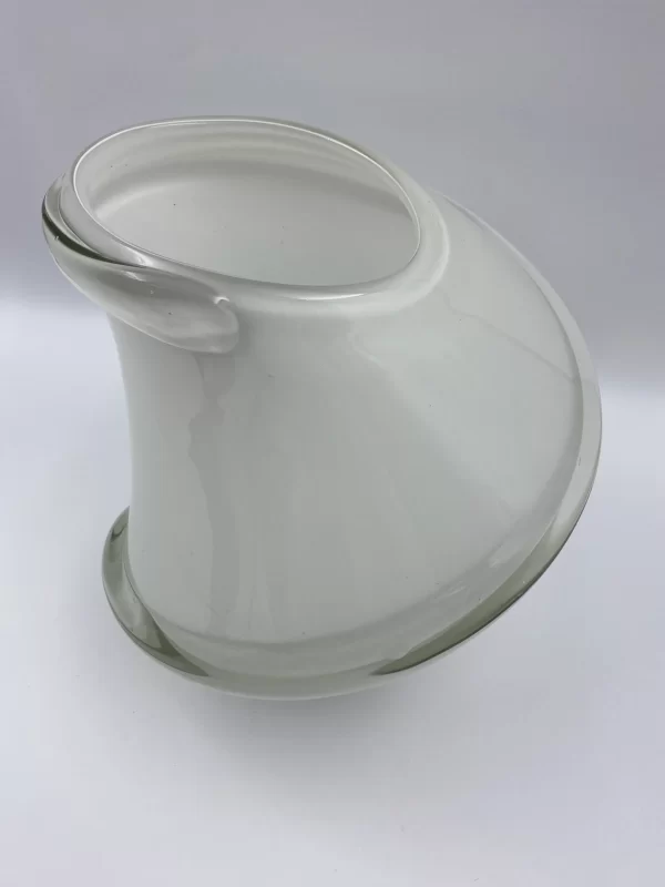 vintage white glass vase rim