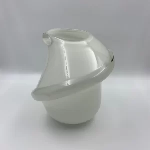 vintage white glass vase unique shape