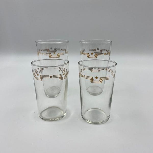 orange juice glass vintage and water glasses gold stars Libby