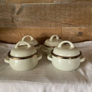 mini dutch oven creamy white enamelware