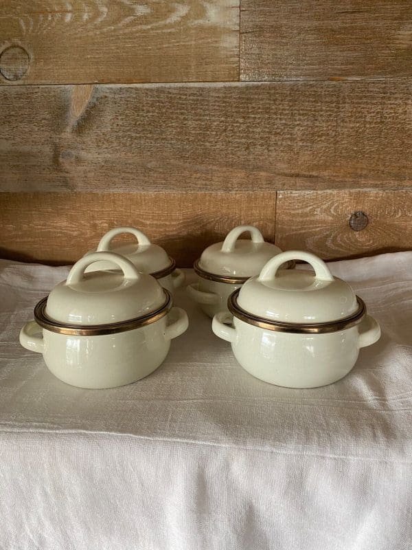 mini dutch oven creamy white enamelware