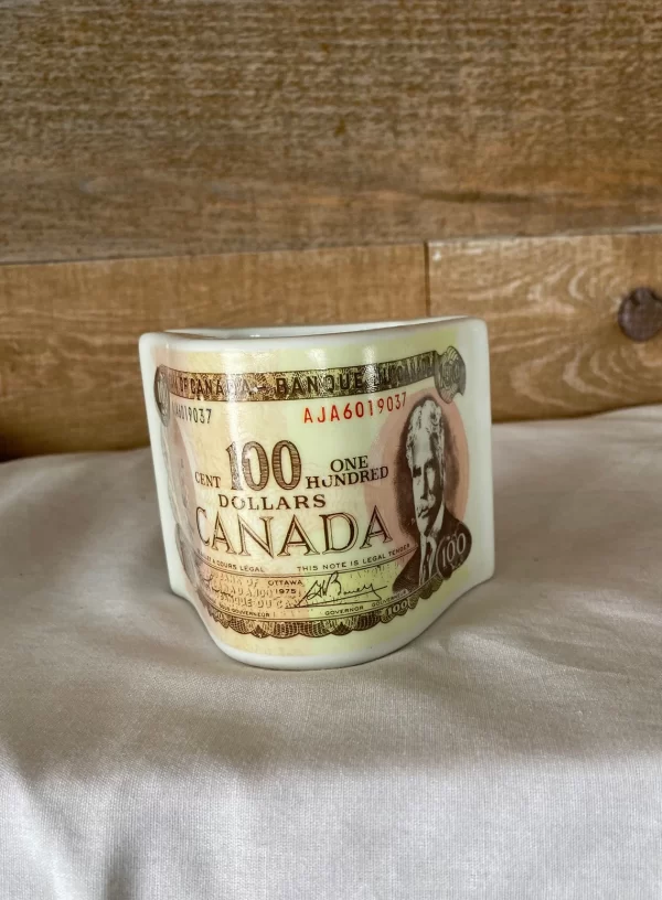 $100 bill novelty ashtray Canadian 175 hundred dollar bill ashtray