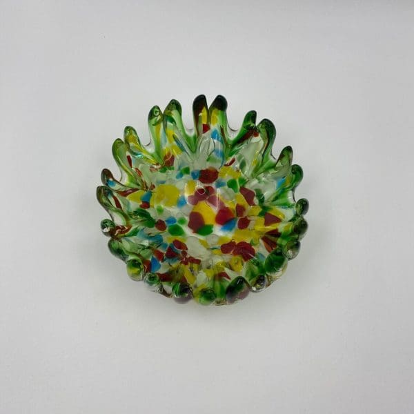 vintage Murano glass bowl Tutti Frutti finger bowl top view multi colors