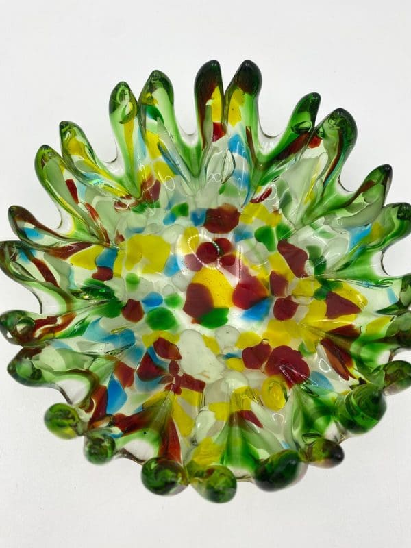 vintage Murano glass bowl Tutti Frutti finger bowl close view of inside