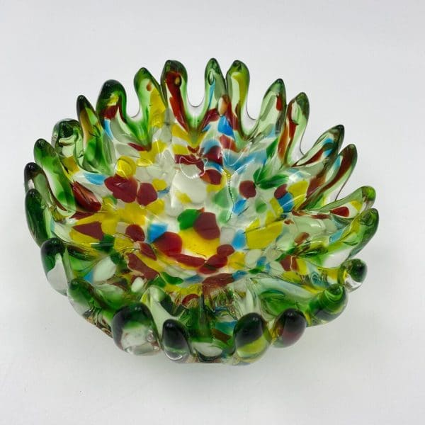 vintage Murano glass bowl Tutti Frutti finger bowl colorful glass dish