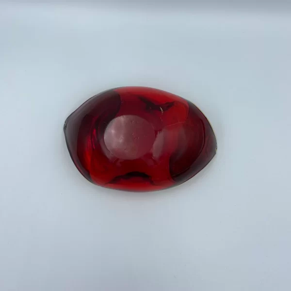 Red Murano glass Venetian gold gilded dish bottom