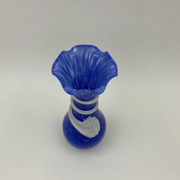 vintage blue murano glass vase top