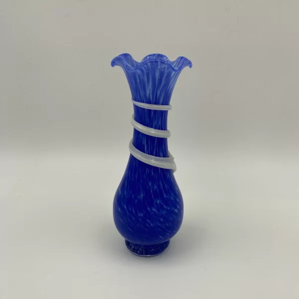 vintage blue murano glass vase back