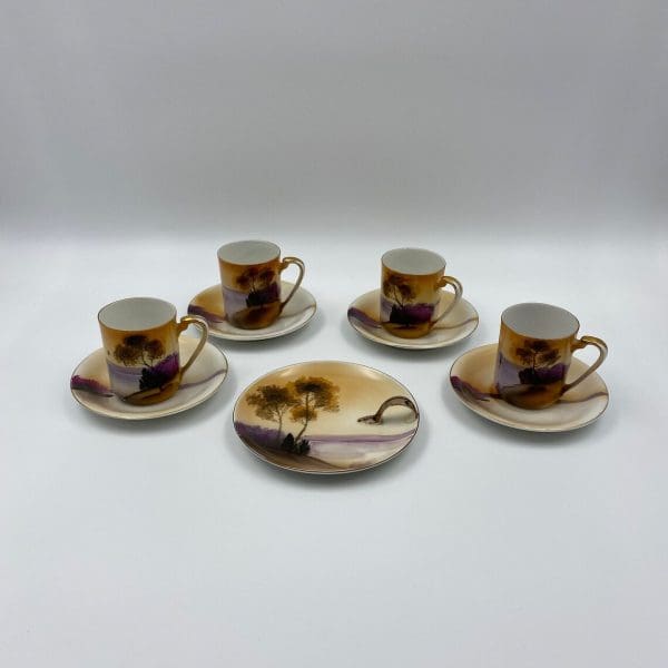 vintage Noritake China cups saucers spoon holder