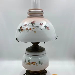 gone with the wind lamps hand painted base and shade tall hurricane brass lamp