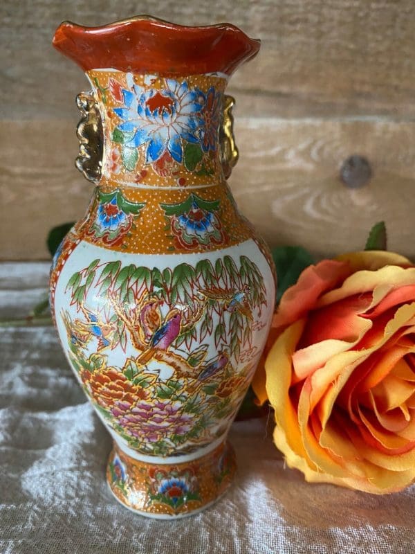 vintage bird vase close