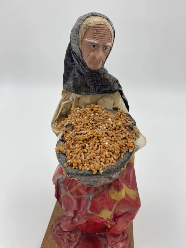 vintage Mexican paper mache figurines lady close face