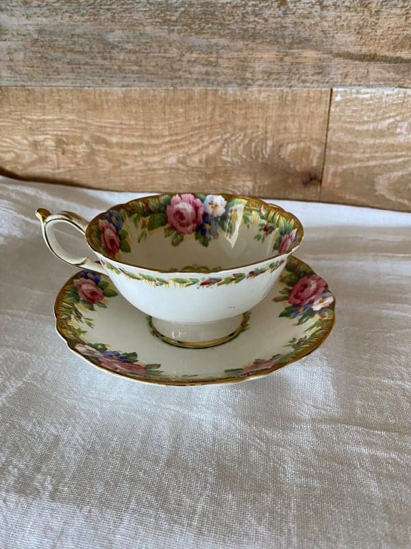 Paragon tea cup and saucer floral standard view 4