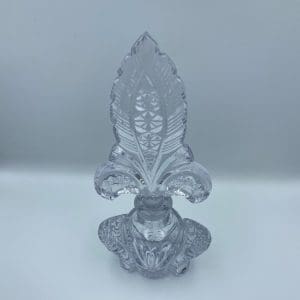 vintage crystal perfume bottles with stoppers, Fleur de Lis design stopper clear