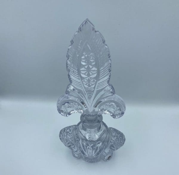 vintage crystal perfume bottles with stoppers, Fleur de Lis design stopper clear