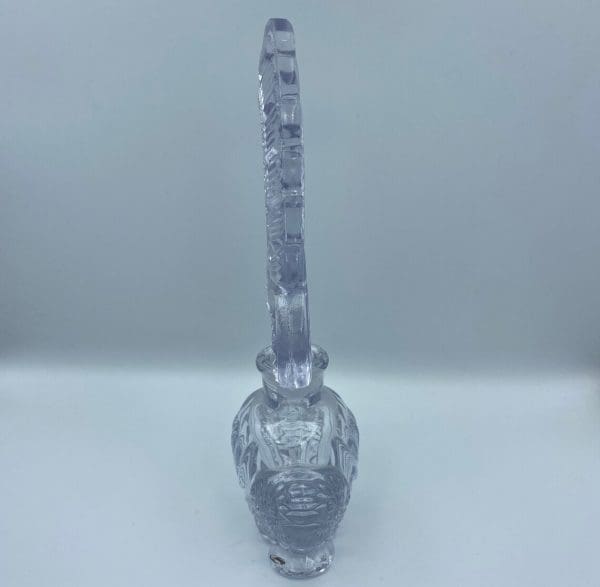 vintage crystal perfume bottles with stoppers, Fleur de Lis design stopper side