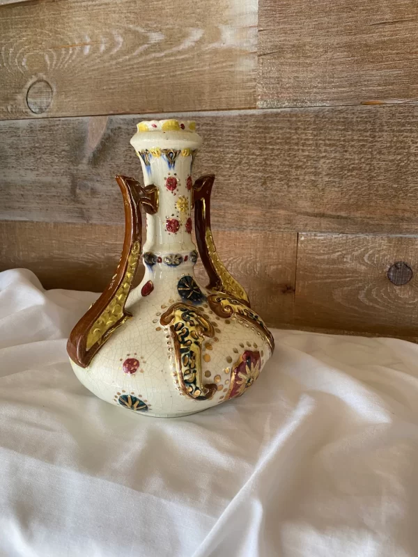 vintage majolica vase detailed vase