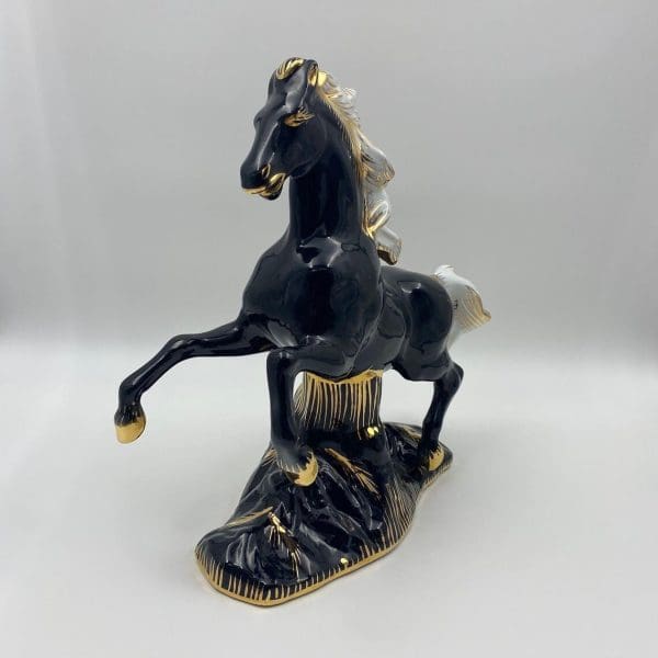 vintage porcelain horse figurines black large figurine