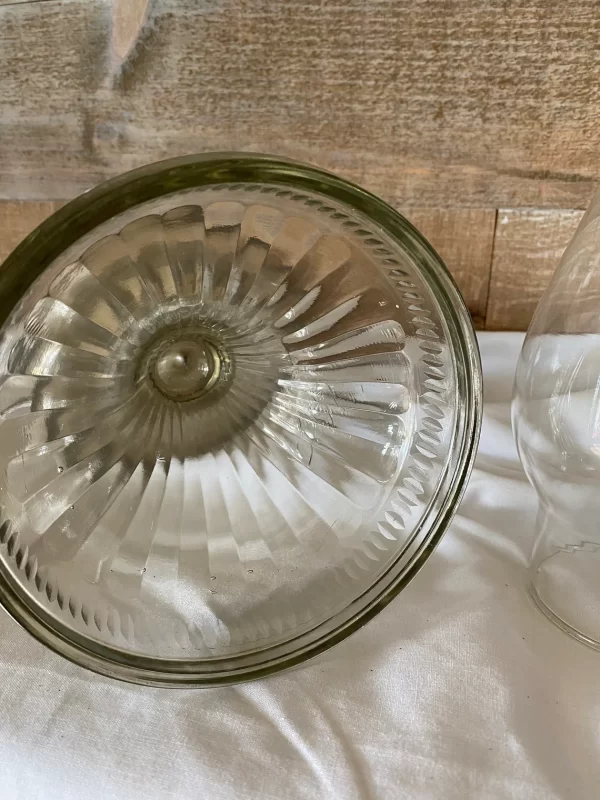 Pressed Glass Oil Lamp bottom of lamp