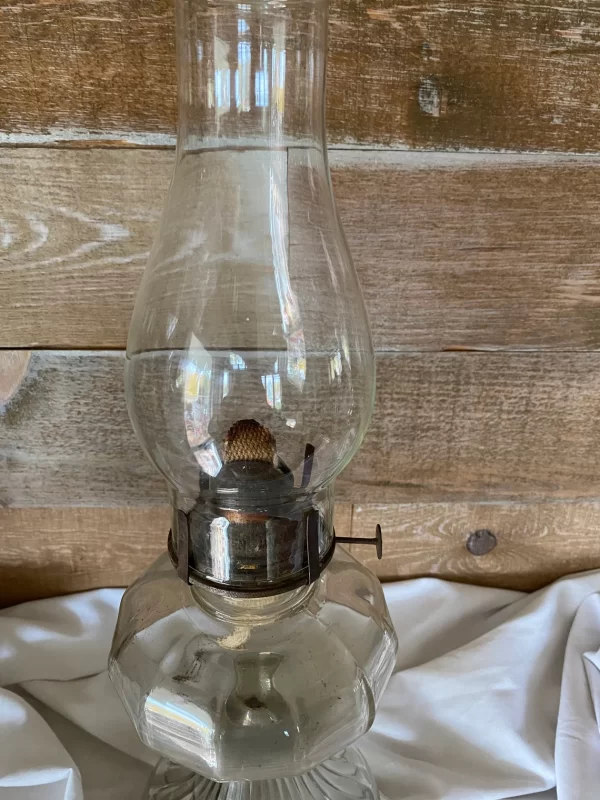 Pressed Glass Oil Lamp clear glass